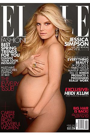 Pregnant Jessica Simpson Poses Nude For ELLE Magazine. 1