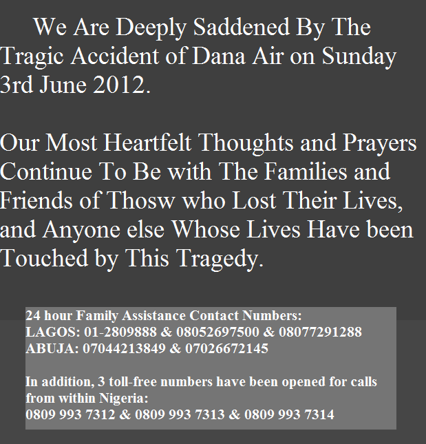 Dana Air - 24 Hour Family Assistance Contact Numbers 6