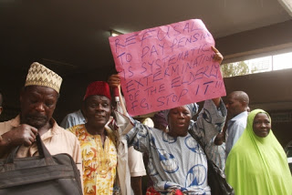 PICTURES: Pensioners Protesting In Abuja! 5
