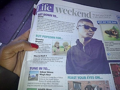 Wizkid - Featured In London Metro Newspaper 1