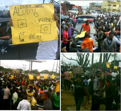 Uniport shut down as students go on rampage setting houses in Aluu ablaze 1