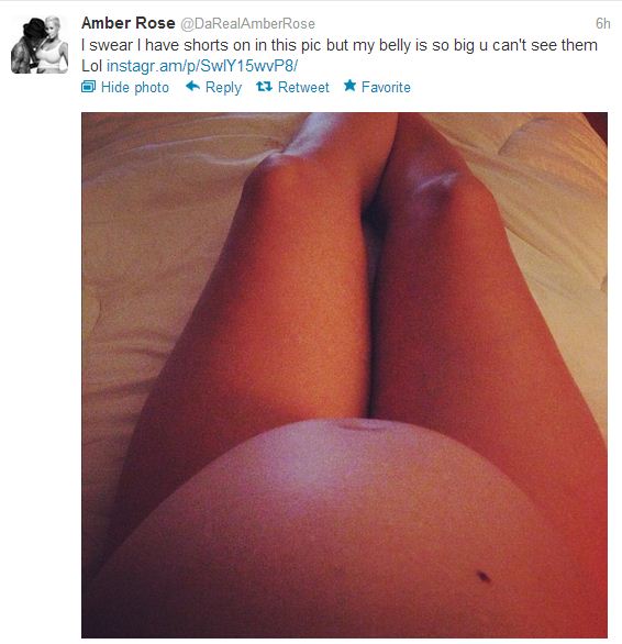 Amber Rose shows off her large baby bump 2