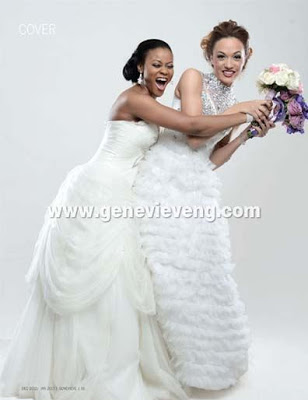 Eku Edewor and Damilola Adegbite cover Genevieve Magazine's wedding issue 1