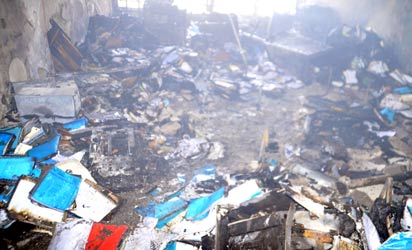 Parts Of INEC Headquarters Gutted By Fire 8