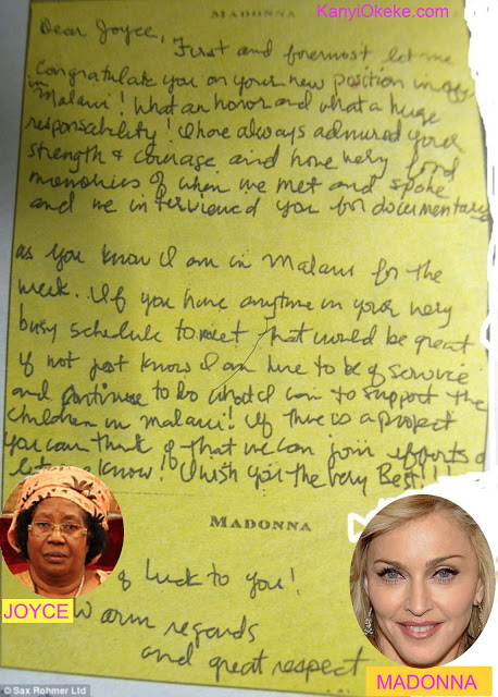 President Joyce Banda Of Malawi And Madonna Trade Words Over Letter Sent By Madonna Requesting An Audience 10