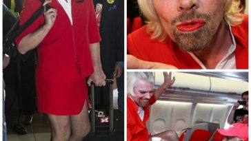 Billionaire Richard Branson Dresses As Sexy Air Hostess After Losing Formula 1 Bet 1