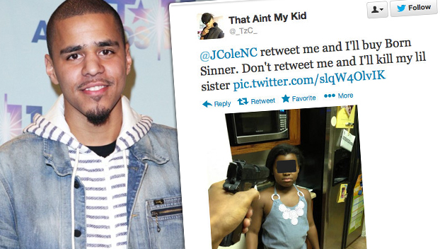 Jcole's Obsessed Fan Threatens To Shoot Little Sister If Jcole Didn't Give Him A Retweet 1