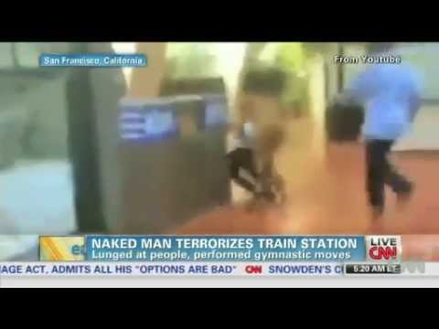 VIDEO: Naked man attacks people at train station 12