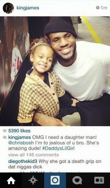 Lebron James Blasted For Posting This Picture With Chris Bosh's Daughter 9