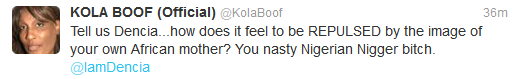 Twitter beef between Kola boof and Nigeria Singer Dencia Escalates into Day 2 5
