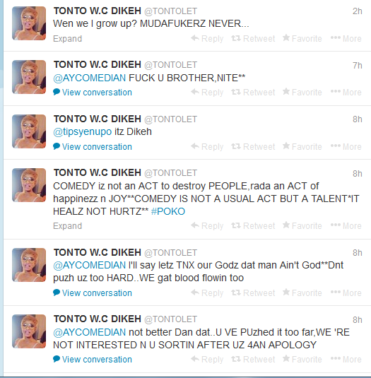 Tonto Dike Insults AY on Twitter, Tells Him ''Fuck You'' 2