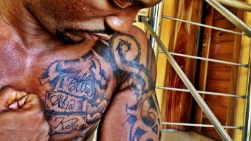 Inyanya Shows Off His Tattoos In Honour Of His Late Family 6