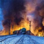 Train carrying gas containers explodes as it travels through Russia, sparking fears of terror attack 12