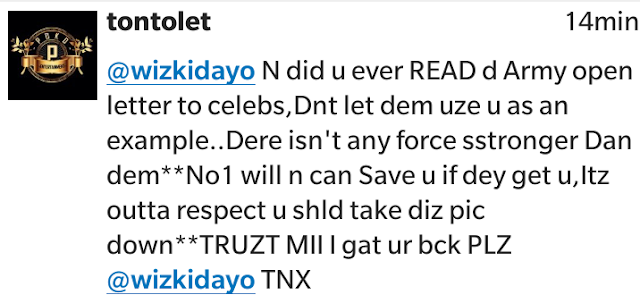 Dont Let The Army Use You As An Example - Tonto Dike Advices Wizkid 2