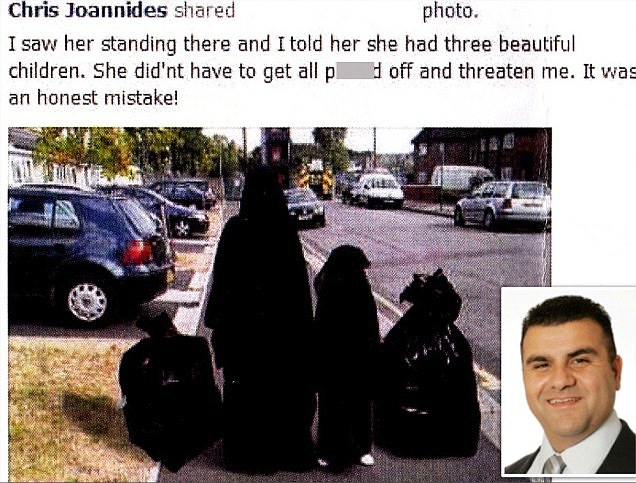 Tory councillor who shared Facebook image comparing children in burkas to binbags is expelled from his political party 23