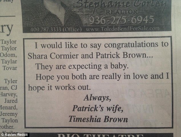 Checkout The Newspaper Advert A Woman Did To Congratulate Her Cheating Husband And His Pregnant Girlfriend 23
