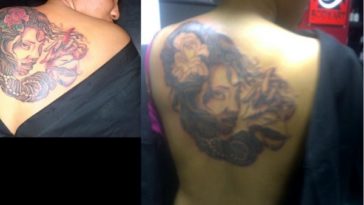 Tonto Dikeh Shares Painful Photos Of Her Getting Her Massive Tattoo 9