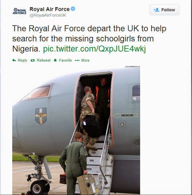 UK Royal Airforce On Their Way To Nigeria To Help Search For Abducted Chibok School Girls 1