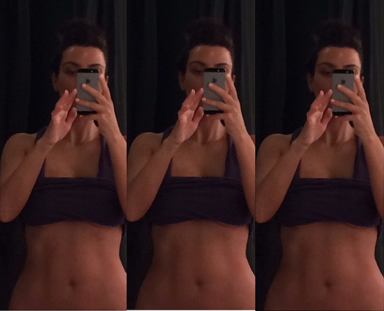 Kim Kardashian Shows Off Her Toned Abs 5