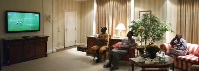 PHOTOS Of President Goodluck Jonathan Watching Nigerian Falconets Play Final Against Germany 1