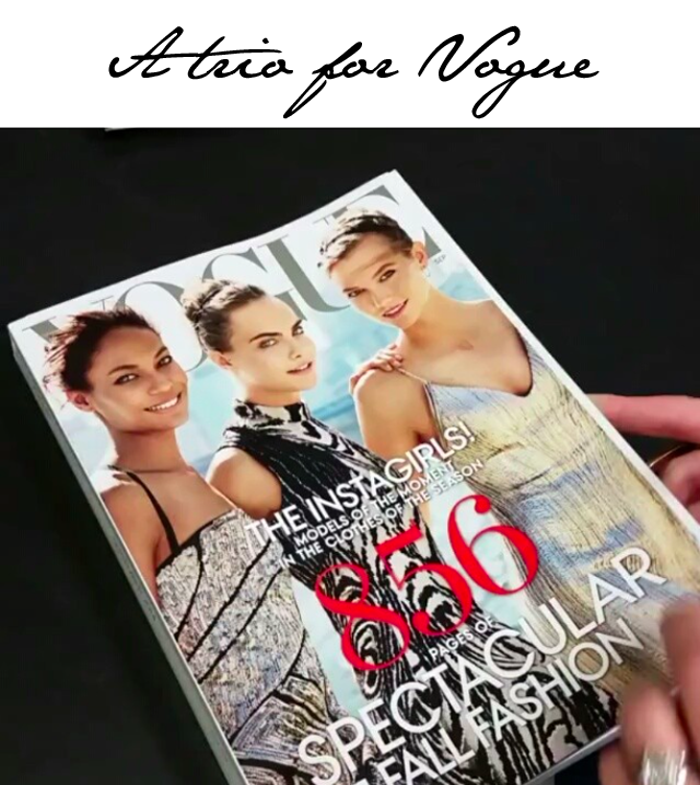 Supermodels Joan Smalls, Cara Delevingne and Karlie Kloss Cover American Vogue September Issue 18
