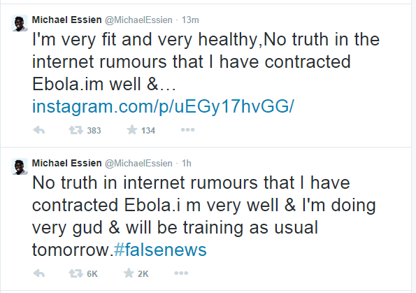 Micheal Essien Debunks Ebola Virus Rumors, Says His Fit And Healthy 3