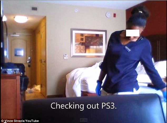 PICTURES and VIDEO: Hotel Guest Caught Cleaner On Secret Camera snooping through his luggage 2