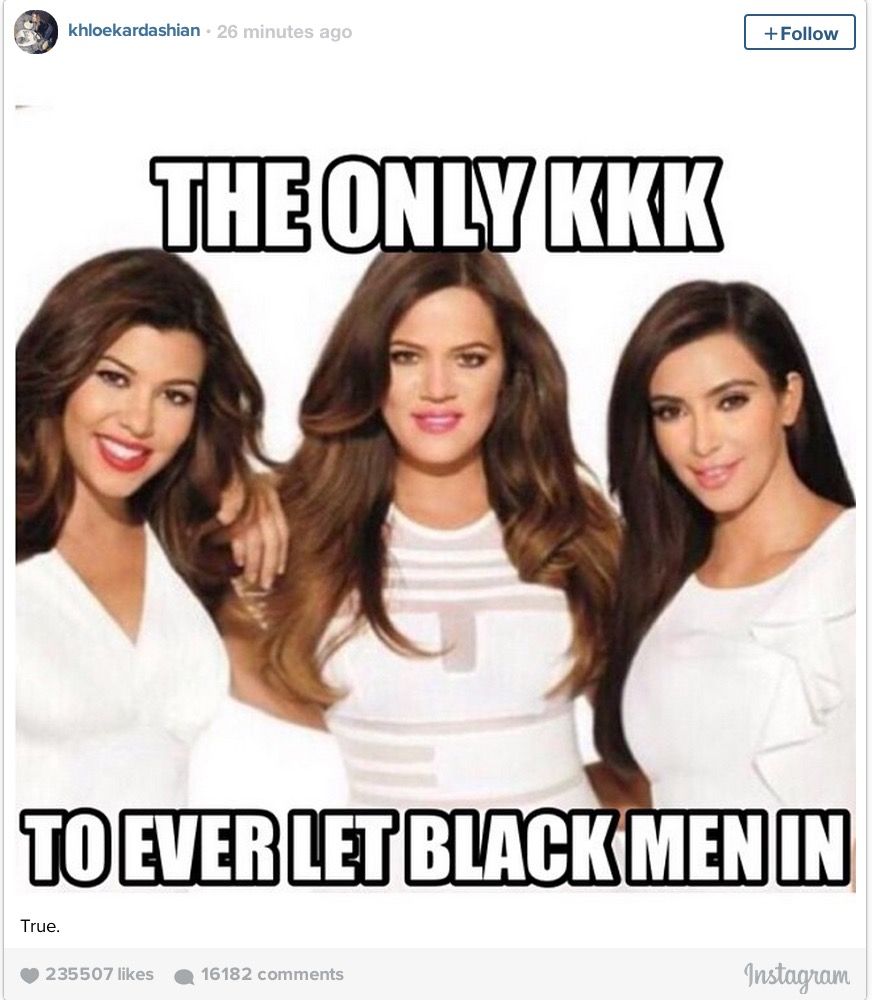 Khloe Kardashian Dragged On Instagram After Posting Controversial “KKK” Meme Joke 1