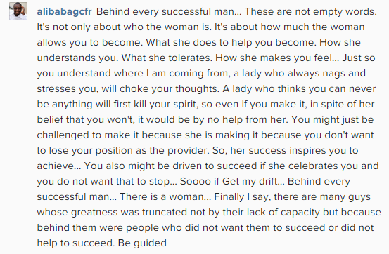 Alibaba Attributes a Man’s Success or Downfall To His Wife...Read His Write up 1