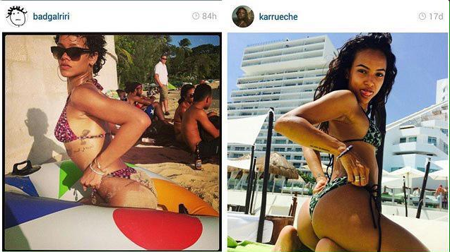 PHOTOS: Rihanna's Fans Accuse Chris Brown's Ex Girlfriend Karrueche Tran Of Copying Her Poses 2