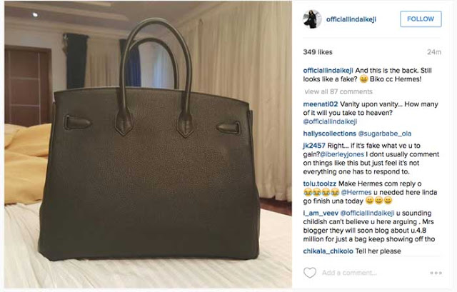 Linda Ikeji Fans Still not Convinced Her Hermes Birkins Bags Are Real, Wants Her To Show Receipts 8