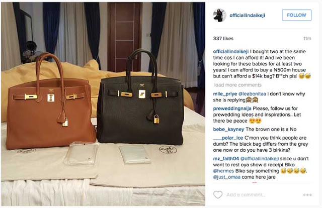 Linda Ikeji Fans Still not Convinced Her Hermes Birkins Bags Are Real, Wants Her To Show Receipts 4