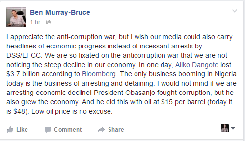 The only business booming in Nigeria today is the business of arresting and detaining - Ben Murray-Bruce 2