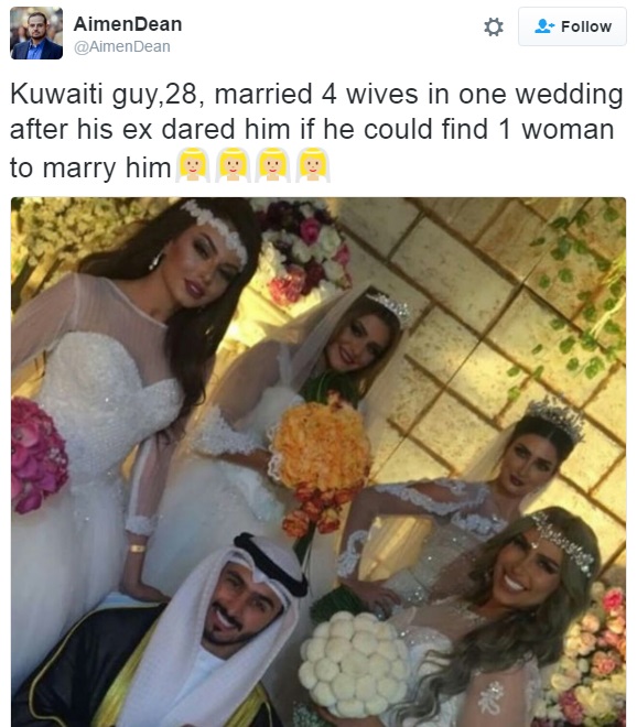 Arab Man Marries 4 Wives At the Same Time After His Ex Told Him No Woman Will Marry Him 2