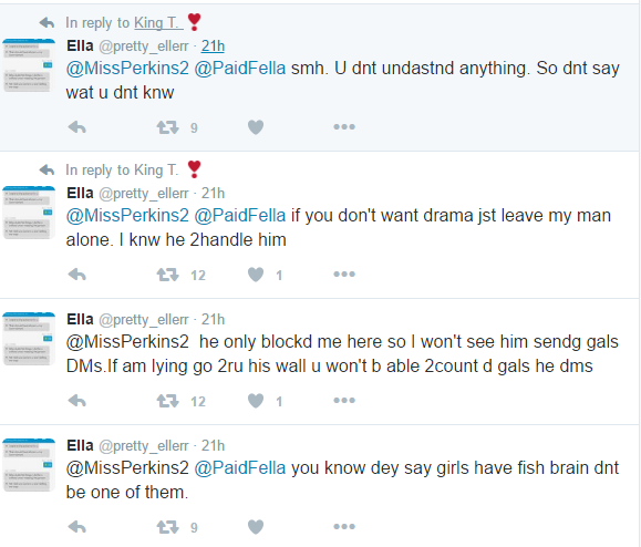 Obsessed Lady Fights Girls On Twitter Over Boyfriend Who Doesn't Acknowledge Her 17