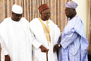 Former President Olusegun Obasanjo Visits Former President Shehu Shagari At His Home 4