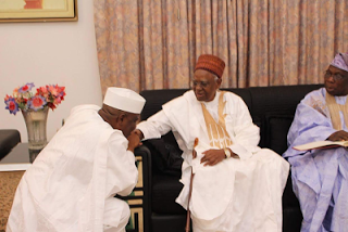 Former President Olusegun Obasanjo Visits Former President Shehu Shagari At His Home 2