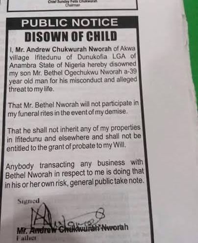 Man Publicly Disowns His 39-Year-old Son Over Misconduct And Threat To Life [PHOTO] 1