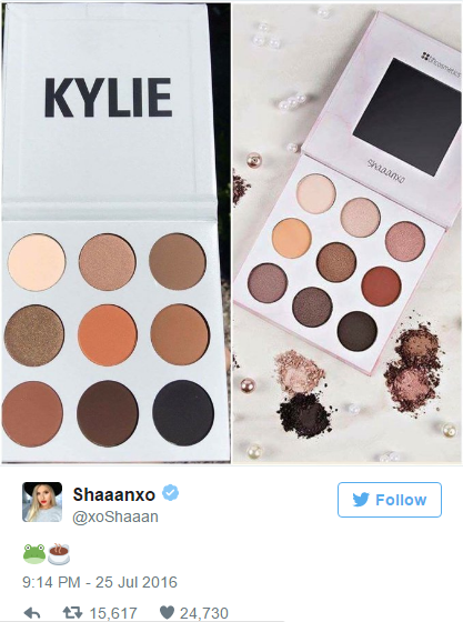 Kylie Jenner Accused of Copying Beauty Blogger Shannon Harris Eyeshadow Palette 12