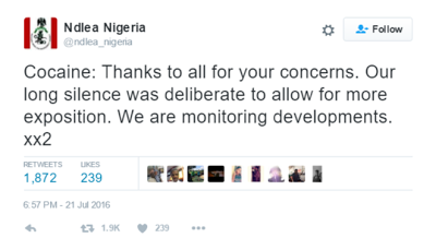Drama On Twitter As Two Girls Fight Over Wifi And COCAINE. NDLEA Gets Involved 5