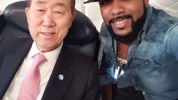 Banky W & United Nations Secretary General Ban Ki-Moon Share A selfie 4
