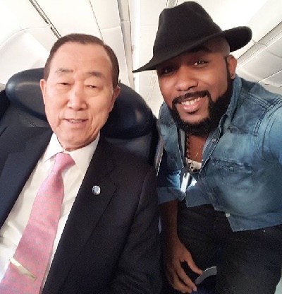 Banky W & United Nations Secretary General Ban Ki-Moon Share A selfie 1
