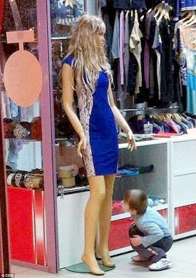 Curious Young Boy Caught Red-Handed Touching A Mannequins Crotch And Taking A Peek Up Its Dress 2