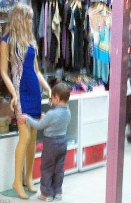 Curious Young Boy Caught Red-Handed Touching A Mannequins Crotch And Taking A Peek Up Its Dress 3