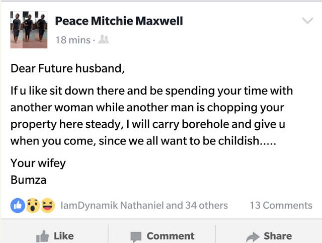 Lady Tells Her Future Husband To Hurry Up And Come If Not She'll Present A Big Honey Pot To Him When They Marry 2