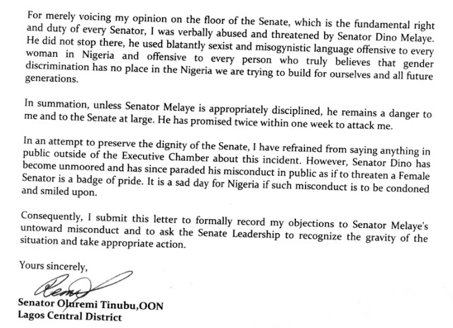 Remi Tinubu Writes National Assembly And APC Leadership Asking for Sanctions Against Dino Melaye 3