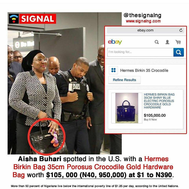 Aisha Buhari Reportedly Rocking A $105,000 Hermes Birkins Bag [PHOTO] 2