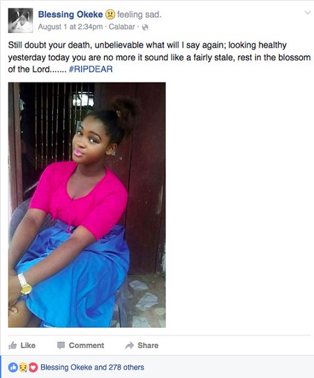 UNICAL Student Vomits Blood and Dies After Alledgedly Attending A Night Party 3