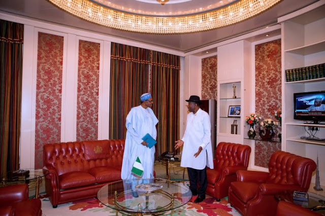 PHOTOS: Goodluck Jonathan visits President Buhari, Holds 15 Minutes Meeting 1