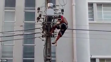 Brazilian Man Electrocuted To Death After Climbing Electric Pole to Entertain People at a Rally [PHOTOS + VIDEO] 2
